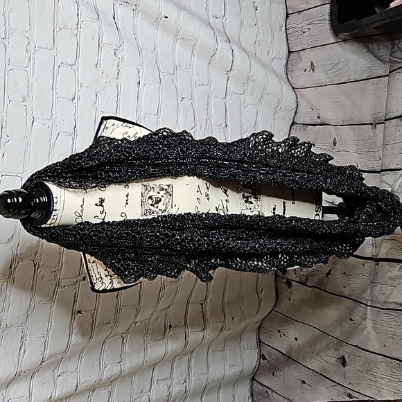 Cato Black/Silver Stretch Infinity Scarf - Picture 2 of 5